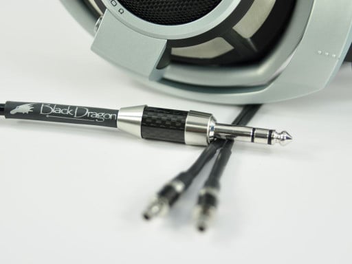 Black Dragon Premium Cable for Sennheiser Headphones: Recessed 2-Pin Barrel (HD800, HD800S, and HD820 Series)