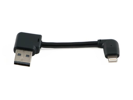 Black Dragon Lightning Cable for Apple iDevices - 3" right angle